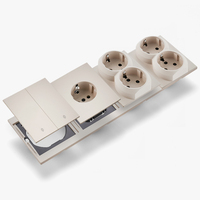 Interruptores y Enchufes de Pared WESA Ultrafinos con Botón Pulsador de 1/2/3 Vías, Enchufe Europeo de 1/2 Vía, Combinación Libre, Diseño Moderno de Lujo