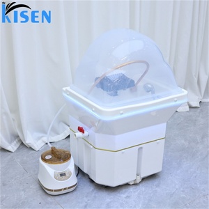 KISEN Large Capacity Portable White Shampoo Sink Bowl with SPA Head Therapy Hair Salon Shampoo Basin With Water Tank and <b>LED</b> - Product Image 3