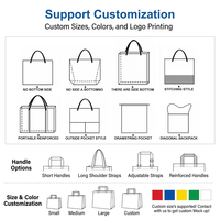 Sac fourre-tout en toile de coton texturée rayée, personnalisable, souple et décontracté, idéal pour les sorties de loisirs du week-end