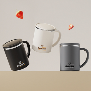 <span class=keywords><strong>Mug</strong></span> à café en acier inoxydable 304 à double paroi avec couvercle, prix usine - Product Image 6