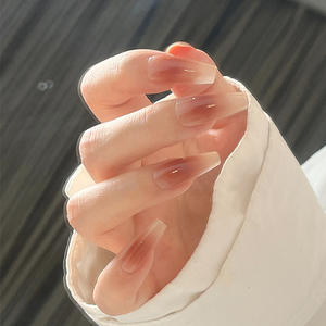 Conseils d'art portables faits à la main en gros Blush dégradé pêche couleur nue photothérapie Style autocollants pour ongles amovibles - Product Image 3