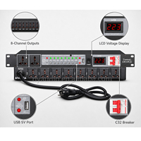 Secuenciador de Energía VS308 de 8+2 Tomas con Control de Temporización de Conmutación Secuencial, Pantalla LCD de Voltaje y Sistema de Interruptor de Circuito