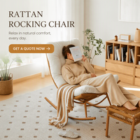 Fauteuil à bascule moderne en rotin pour extérieur, idéal pour parc, salon, chambre et villa