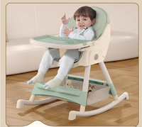 Chaise haute bébé multifonctionnelle moderne en plastique avec base pivotante, design écologique, pour l'alimentation, la salle à manger, l'extérieur, le salon, la chambre