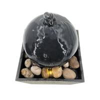 Fontaine d'eau de table en résine pour mariage avec sphère rotative, lumière LED chaude, design zen asiatique, pour intérieur, maison, bureau