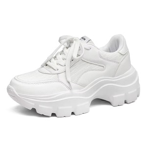 Baskets compensées pour femme, chaussures de sport, autres tendances, en cuir et maille, chaussures épaisses pour femmes - Product Image 2