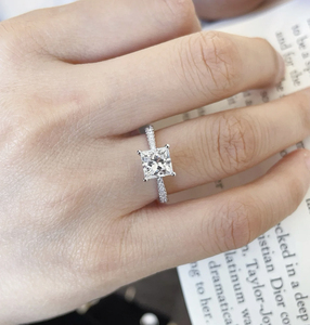 Anniversary Engagement Ring Lab Grown Diamond IGI Certified Rhodium Plated Luxury Women's Jewelry for Wedding & Party - Product Image 2