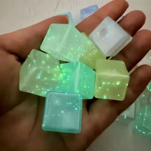 18mm Glitter Acrylic Ice <b>Cubes</b> Luminous Square Gems for Kids Sensory Play Treasure Hunt Game Party Favors - Product Image 4