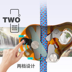 อุปกรณ์จับยึดเชือก Xinda ทำจากอลูมิเนียมอัลลอยด์ EN567 สำหรับป้องกันการตก ใช้กับเชือกขนาด 10-13 มม. อุปกรณ์นิรภัยสำหรับงานที่สูง - Product Image 2