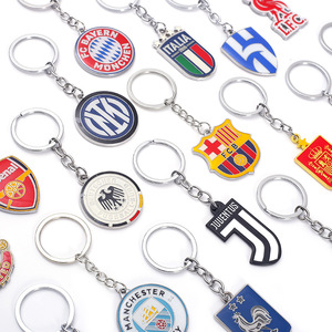 Hot Sell Colorful Metal Car Keychain National Team for Barcelona Fan Merchandise Zinc Alloy Pendant Gift Modern Simple