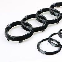 Emblemas Negros de ABS para Parrilla Delantera y Trasera, Compatibles con Modelos FAW Audi de Cuatro Anillos A3/A5/A4L/A6L/Q5/Q7