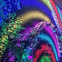 Écran LED flexible RGB à pixels pour mur vidéo, effet visuel dynamique pour la décoration de fond de scène de boîte de nuit ou de bar