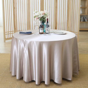 Mantel redondo <span class=keywords><strong>de</strong></span> poliéster hilado duradero <span class=keywords><strong>de</strong></span> 120/132 pulgadas, <span class=keywords><strong>manteles</strong></span> <span class=keywords><strong>de</strong></span> cena Súper suaves <span class=keywords><strong>de</strong></span> satén <span class=keywords><strong>de</strong></span> seda - Product Image 4