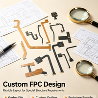 Câble flexible FPC personnalisé pour caméra, carte PCB flexible, câble tactile LCD, assemblage SMT FPC en cuivre roulé pour téléphone portable et tablette