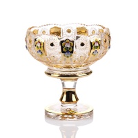 Copa decorativa de cerámica con diseño de girasoles, copa de vidrio con forma de fruta, color dorado, 4,5 pulgadas