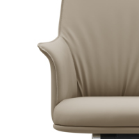 Chaise de bureau de direction minimaliste à dossier haut et fin, en similicuir, avec mécanisme d'aviation multifonction et pivotante