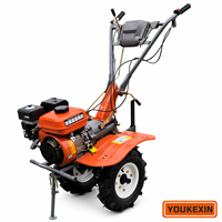 Minicultivador de Gasolina Ykx de Fábrica, con Transmisión por Engranajes, Tamaño Compacto, Ruedas de Hierro y Goma, Ligero (70 kg), para Huertos, Directo de Fábrica