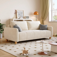 Sofa PU Berlapis Kain Gaya Modern Minimalis Persegi 2-Dudukan Tahun 2026, Desain Lurus, Cocok untuk Apartemen & Ruang Tamu Kecil