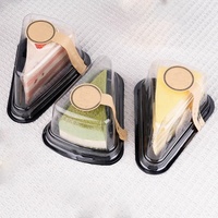 Boîte à sandwich au cheesecake, mini boîte en plastique transparent, boîte à gâteau individuelle, boîte à gâteau triangulaire en plastique transparent