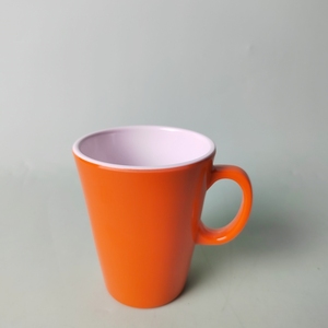 300ml MELAMINE ĐÔI màu 10 oz chén trà & đĩa Trắng Đỏ Xanh Cam Vàng cốc nước cà phê có tay cầm bằng nhựa - Product Image 3