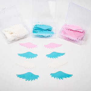 24 paires d'ailes d'ange comestibles, rose, <span class=keywords><strong>bleu</strong></span>, <span class=keywords><strong>blanc</strong></span>, papier gaufré pour décoration de gâteau de baptême d'anniversaire de douche de bébé - Product Image 1