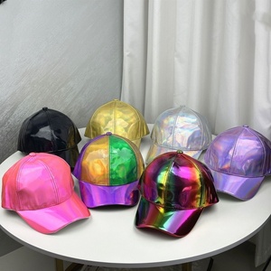 Gorras Personalizadas con Logotipo Personalizado, Gorras de Béisbol Reflectantes de Cuero PU, Gorras Brillantes para Hip Hop, Baile, Fiestas y Deportes para Hombre - Product Image 1