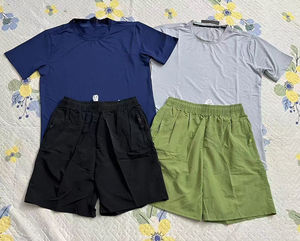 2025 Hochwertige Hot Selling Haut freundliche schnell trocknende Stoff Männer Eis Seide T-Shirts Sets Kurzarm Running Fitness <span class=keywords><strong>2</strong></span> Stück - Product Image 1