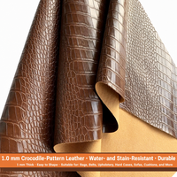 Tissu en cuir artificiel PVC gaufré crocodile, doux et durable, avec support en tissu pour canapé, bagages et meubles