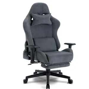 廉价发光二极管灯电子竞技电脑游戏赛车办公家具办公椅Rgb 180度灰色织物游戏椅