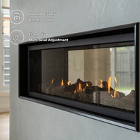 Cheminée à gaz moderne de luxe MEISU.CH personnalisable pour intérieur, foyer propane double face, insert de cheminée moderne