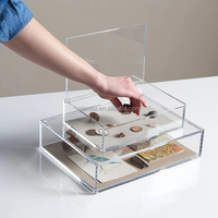 Boîte de présentation de stockage en acrylique transparent Rectangle Case Container avec couvercle magnétique
