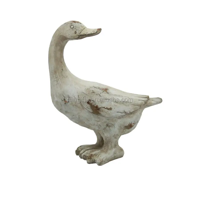 Usine En Gros Patio Jardin Décor Antique Bois Imitation Mignon Canard Statue Creative Résine Canard Ornements