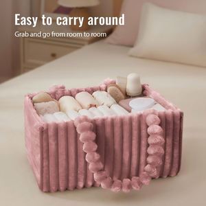 Organizador de Pañales de Franela con Asa, Bolsa de Almacenamiento, Contenedor de Almacenamiento para Guardería, Organizador para Recién Nacidos, Niñas y Niños - Product Image 4
