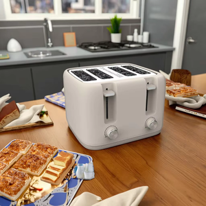 <span class=keywords><strong>Grille</strong></span>-<span class=keywords><strong>pain</strong></span> électrique 4 tranches avec contrôle de température à 6 niveaux, fentes extra larges pour bagels et tranches plus épaisses, usage domestique et hôtelier - Product Image 5