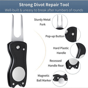 Wholesale <b>Golf</b> Magnetic Metal Divot Tool Retractable Switch Blade <b>Golf</b> Divot Repair Tool Custom Ball Marker - Product Image 5