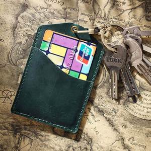 Real Leather Durable Embossed Modern ID/Work/Badge/Card Holders & <b>Name</b> <b>Tags</b> for Bus/Campus/Meal Cards - Product Image 2