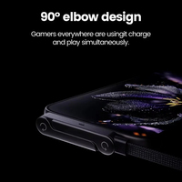 Câble de charge rapide Type-C 240W 5A avec gaine en nylon et support de téléphone pour iPhone, jeux, bureau, voyages, écouteurs et montres connectées