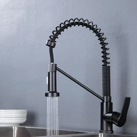 Robinet extractible à ressort en céramique en acier inoxydable 304, style américain, chaud/froid, rotatif, le plus vendu pour le commerce extérieur