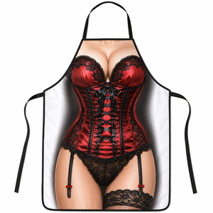 Custom Wholesale the Beauty <strong>Funny</strong> Belle Cosplay Sexy Lingerie Printed Halloween Christmas Party Costume <strong>Apron</strong> for <strong>Men</strong> Women - Product Image 3