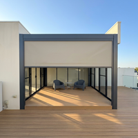 Gazebo extérieur intelligent en alliage d'aluminium imperméable pour villa, balcon, piscine, terrasse, écologique, installation facile