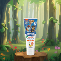 Dentifrice naturel pour enfants de marque privée gomme à bulles anti-carie à faible mousse fraise banane fruité aromatisé