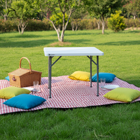 Table pliante légère en plastique, portable, pratique, durable, idéale pour les pique-niques en plein air, le camping et les activités de loisirs