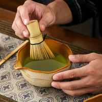 Lot de 5 ustensiles japonais pour matcha : bol, cuillère, fouet, tamis et support de fouet – Cadeau idéal pour la cérémonie et la décoration traditionnelle