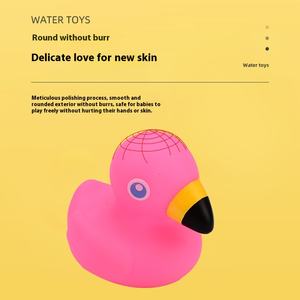 Bonitos dibujos animados de flamencos, unicornio <span class=keywords><strong>y</strong></span> <span class=keywords><strong>Alpaca</strong></span>, juguetes de baño de vinilo, pellizco <span class=keywords><strong>y</strong></span> llamada, juguete de agua para bebé - Product Image 3