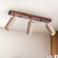 Style nordique entrée couloir LED projecteur Style Vintage pas de lumière principale salon Surface monté Travertin Tube lumière lumière
