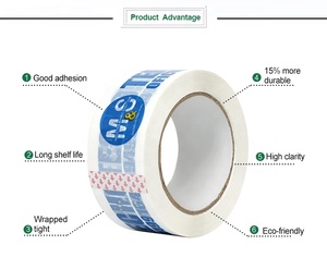 <span class=keywords><strong>Cinta</strong></span> <span class=keywords><strong>de</strong></span> plástico BOPP impresa personalizada para envío y <span class=keywords><strong>embalaje</strong></span> <span class=keywords><strong>de</strong></span> paquetes Adhesivo activado por agua y <span class=keywords><strong>de</strong></span> fusión en caliente - Product Image 2