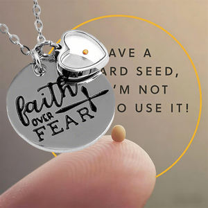 Collar de Cruz de Acero Inoxidable con Colgante de Semilla de Mostaza, Joyería Inspirada en la Fe <span class=keywords><strong>para</strong></span> <span class=keywords><strong>Mujer</strong></span>, Resistente al Deslustre - Product Image 5