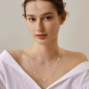 תכשיטי זהב 925 מצופה כסף סטרלינג עטוף זהב 3 מ "מ עגול vvvvv1 שרשרת אופנה moissanite לנשים עם גרא - Product Image 3