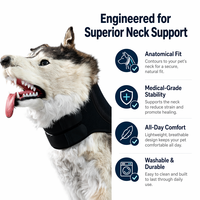 Collier cervical réglable PETSGUARD pour chien avec charnière métallique, soulagement de la douleur, qualité vétérinaire, durable et écologique