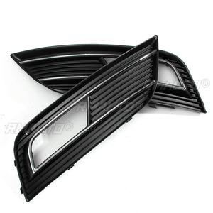 Par de Rejillas para Faros Antiniebla Delanteros Izquierdo y Derecho para Audi A4 B8 Facelift 2012 2013 2014 2015 Negro Mate con Cromado - Product Image 3